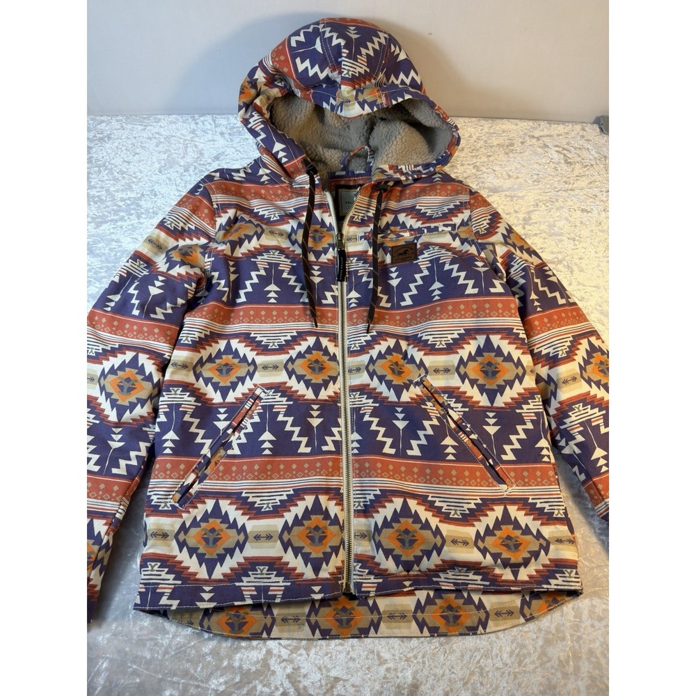 Yellowstone Dutton Ranch Womens S Jacket Aztec Sherpa Lined Hooded Western